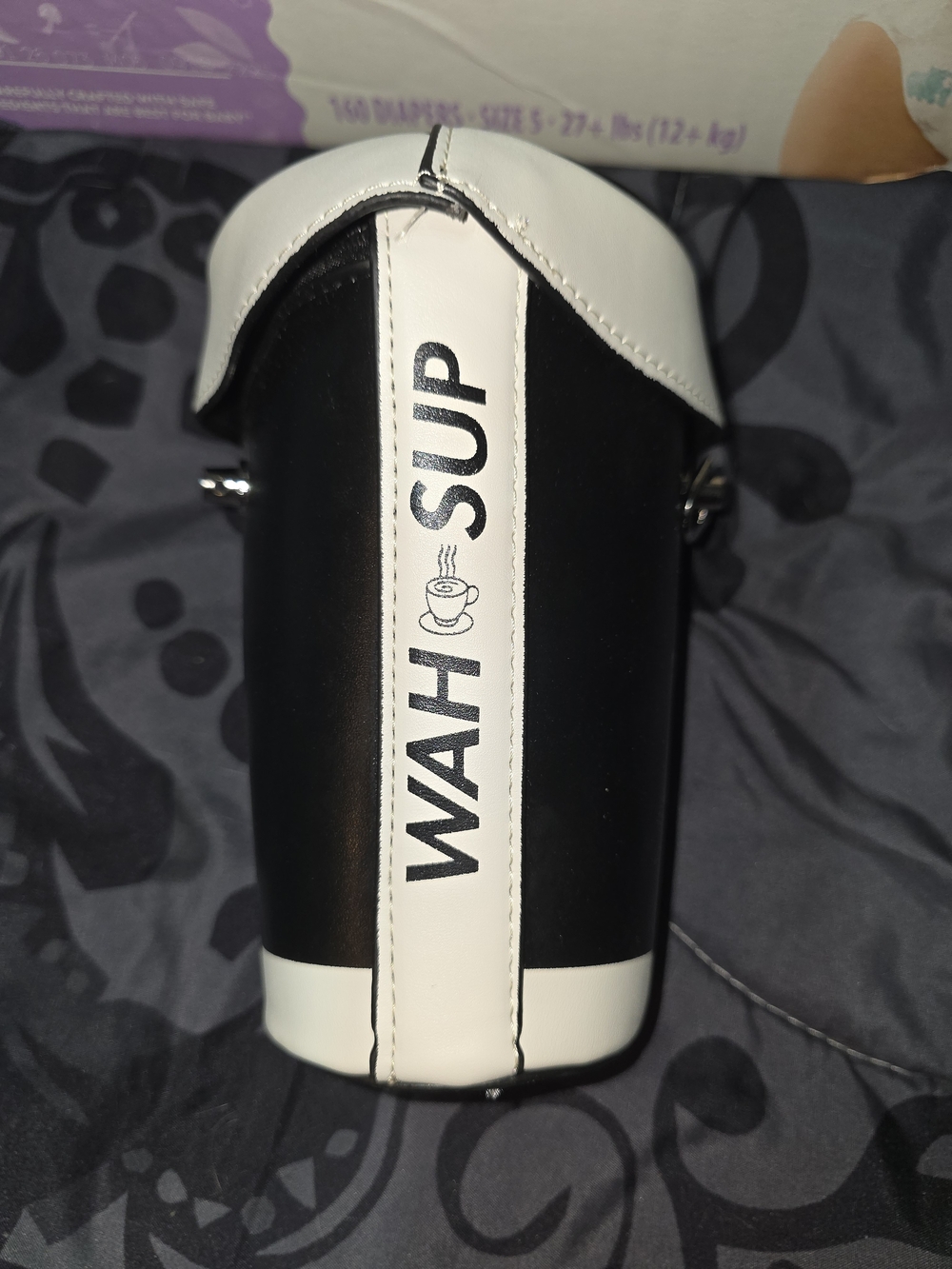 WAH SUP Black & White Crossbody Bottle Carrier